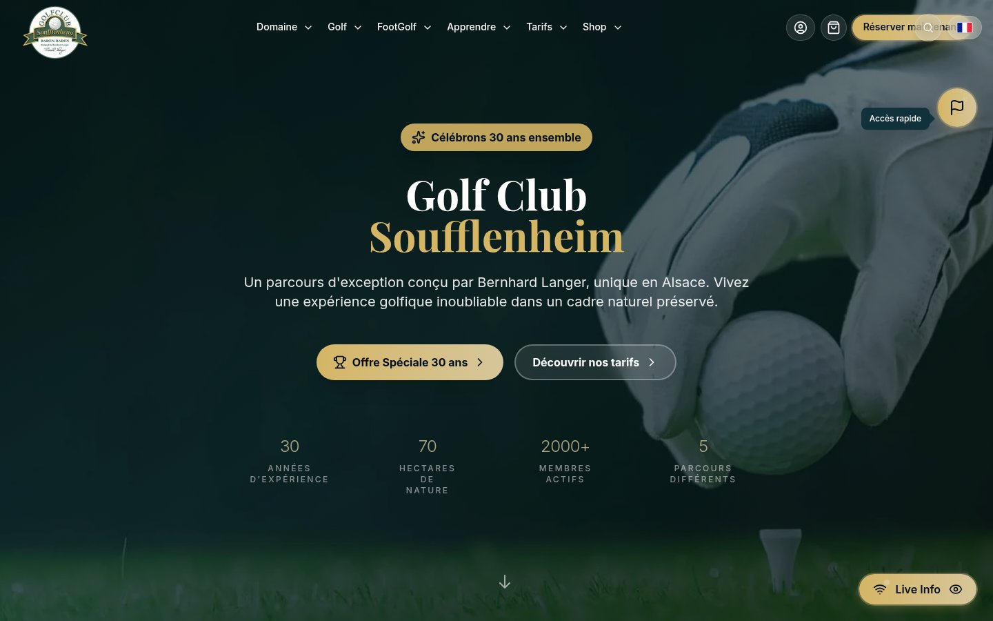 Golf Club Soufflenheim (Refonte Next.js) — vue desktop