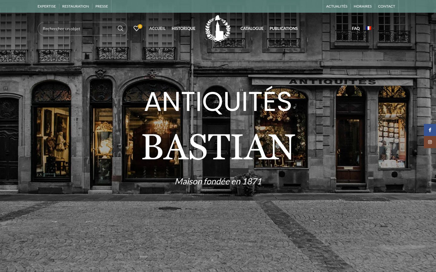 Antiquités Bastian — vue desktop
