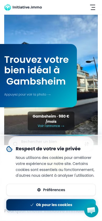 Initiative immo — vue mobile