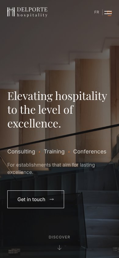 Delporte Hospitality — vue mobile